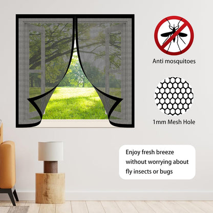  Magnetic Mosquito Net 240 X 140 Cm Magnetic Mosquito Net Without Tools Powerful Magnets For Bay Window Sliding Window, White