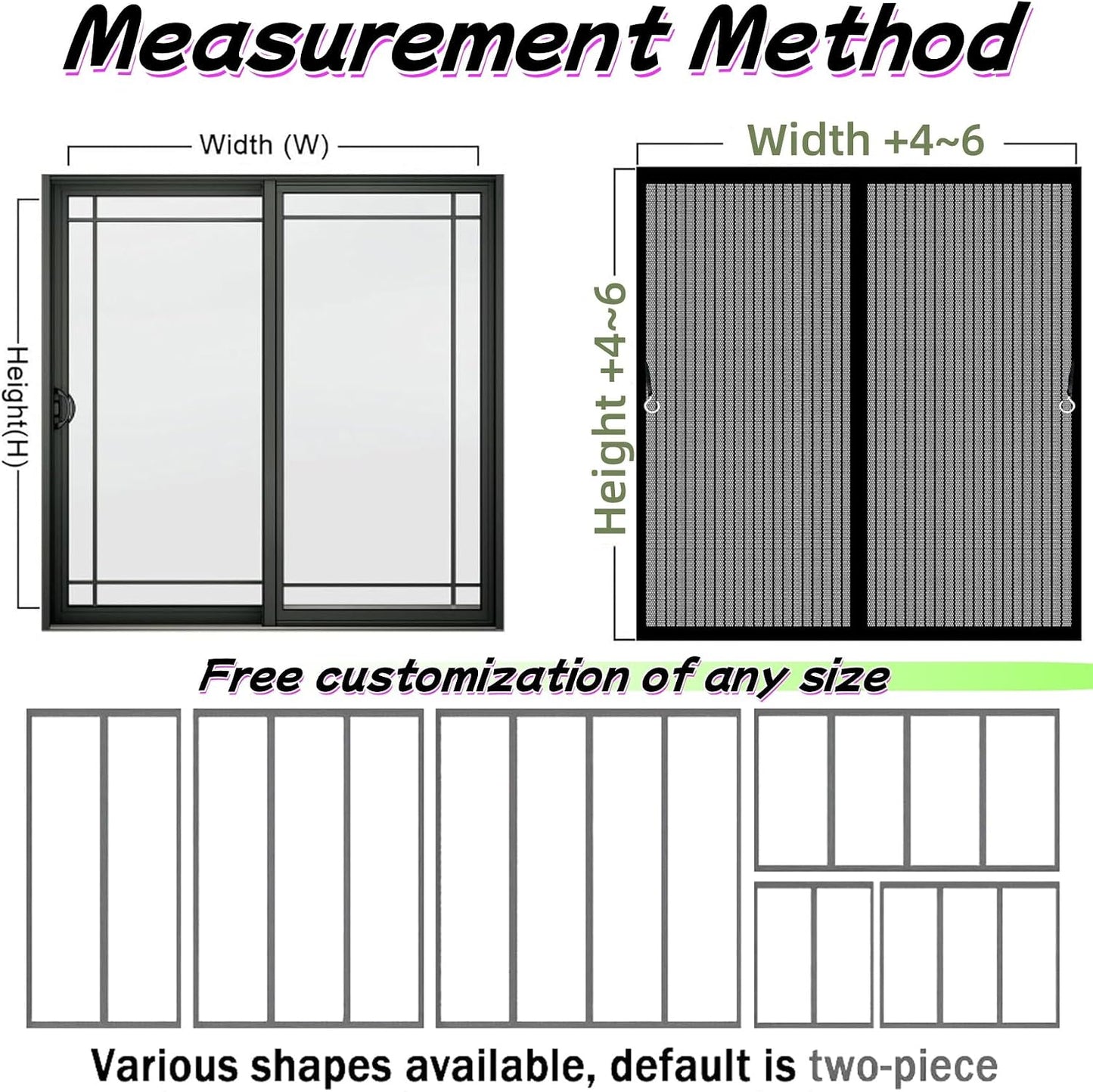  Mosquito Net Window Curtain 73 X 113 Cm (W X H) Anti-Mosquito Automatic Closing No Drilling Fine Mesh Made To Measure For Balcony Doors, Cellar Doors, White