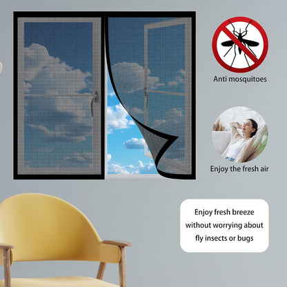  Mosquito Net For Windows, 133 X 120 Cm, Magnetic Window Curtain With Strong Magnets For Windows, Prevents Mosquitoes From Passing In, White