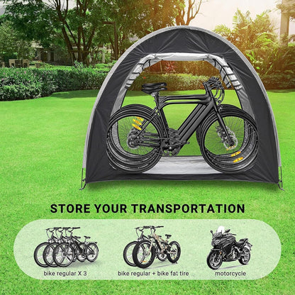 GENERIC Tente De Rangement Pour Vélo, Lot De 2 Housses De Vélo, Tente Noire Pour Le Rangement Extérieur, Protection Imperméable Et Coupe-Vent Contre La Pluie, La Neige Et Les Intempéries, Conception