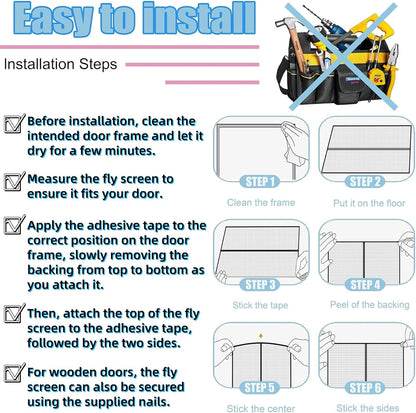  Magnetic Window Mosquito Net 99 X 95 Cm (W X H) Magnetic Seal Top And Bottom With Automatic Closure, Anti-Mosquito Curtain For Windows, White