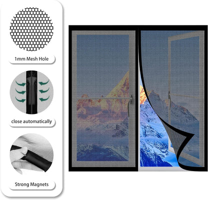  Magnetic Insect Repellent Curtain 98 X 113 Cm Magnetic Mosquito Net Door Magnets And Adhesive Strip For Living Room Window Balcony White