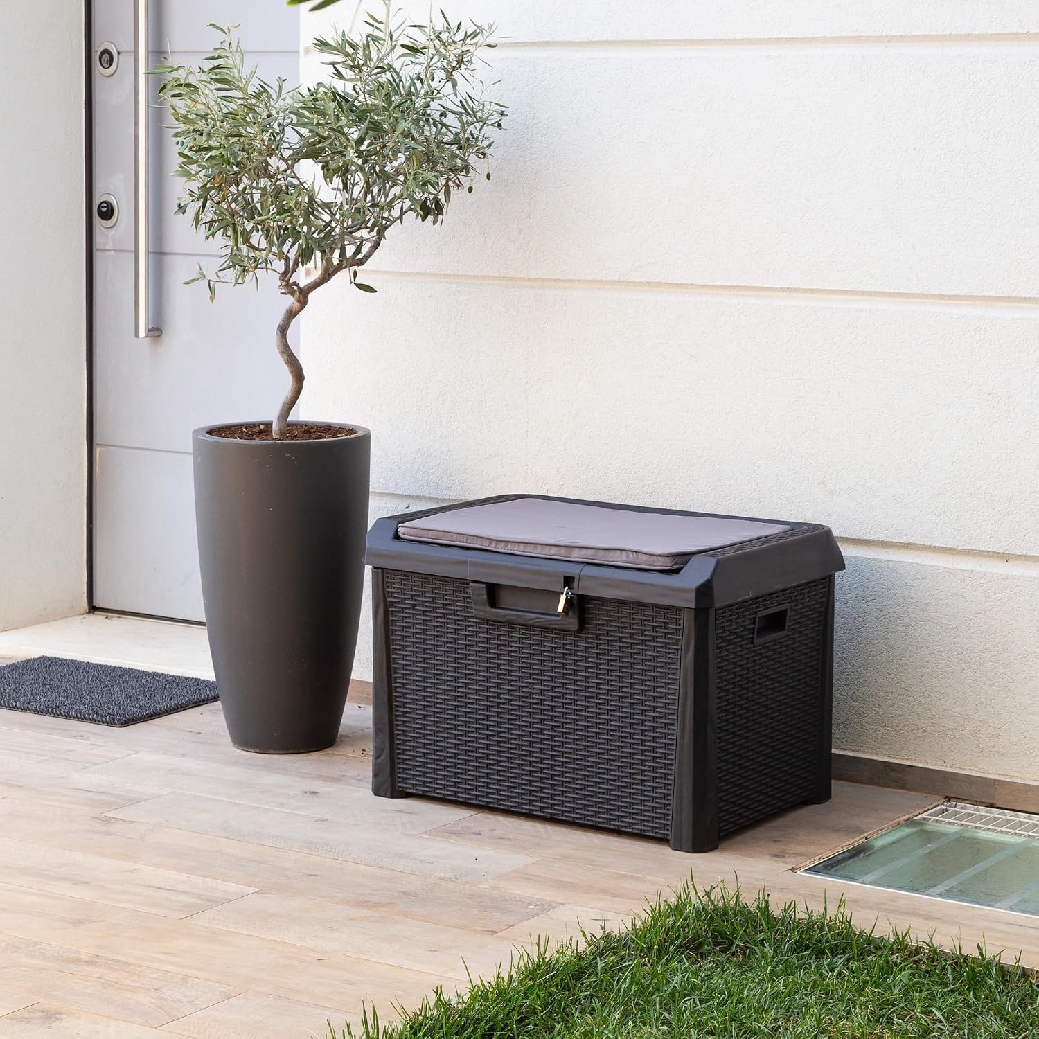  Toomax Art. 170 Compact Box Santorini Malle De Rangement Résine Noir 73 X 50,5 X 49,5 Cm