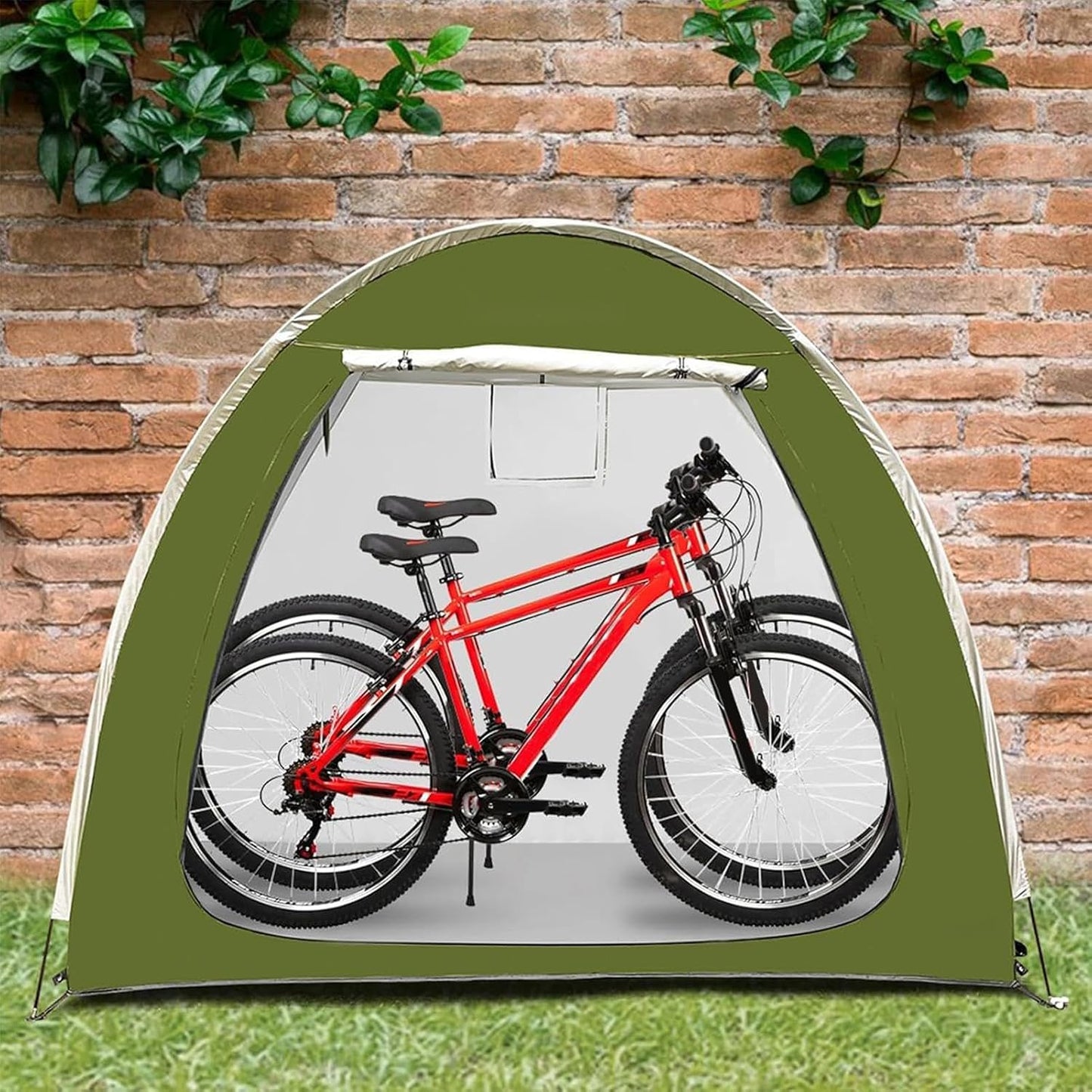  Abri De Vélo | Housse Portable Pour Moto | Tente De Rangement D'extérieur Résistante Aux Intempéries Avec Double Entrée Pour Jardin, Pelouse, Camping, Arrière-cour