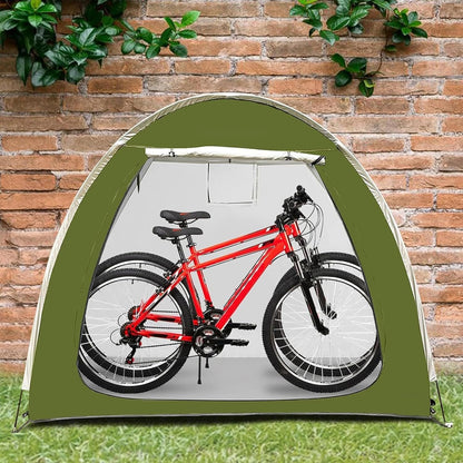  Abri De Vélo | Housse Portable Pour Moto | Tente De Rangement D'extérieur Résistante Aux Intempéries Avec Double Entrée Pour Jardin, Pelouse, Camping, Arrière-cour