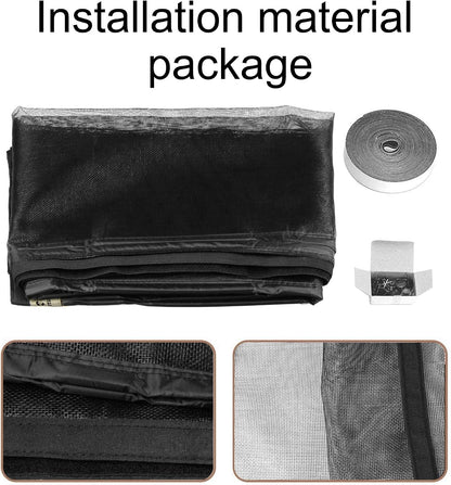  Magnetic Mosquito Net For Windows, 117 X 111 Cm, Magnetic Adsorption For Living Room, Window, Balcony, Black