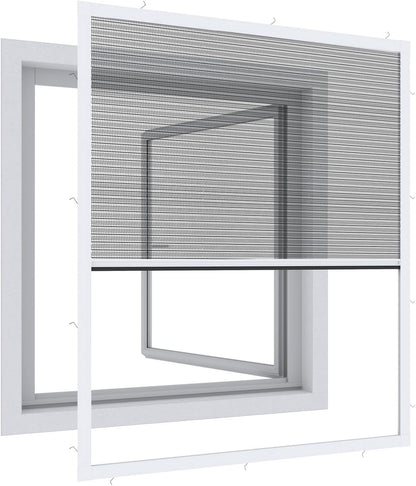  Windhager Ultra-Flat Premium Pleated Window Mosquito Net Charcoal Grey 130 X 150 Cm