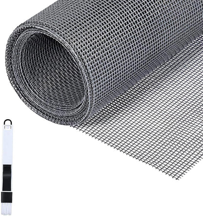  Fillis Window Insect Screen, 150 X 500 Cm, Fibreglass Insect Screen By The Metre DIY With Cleaning Brush, Mosquito Net For Windows, Balcony Door And Living Room, Grey (Pack Of 2)