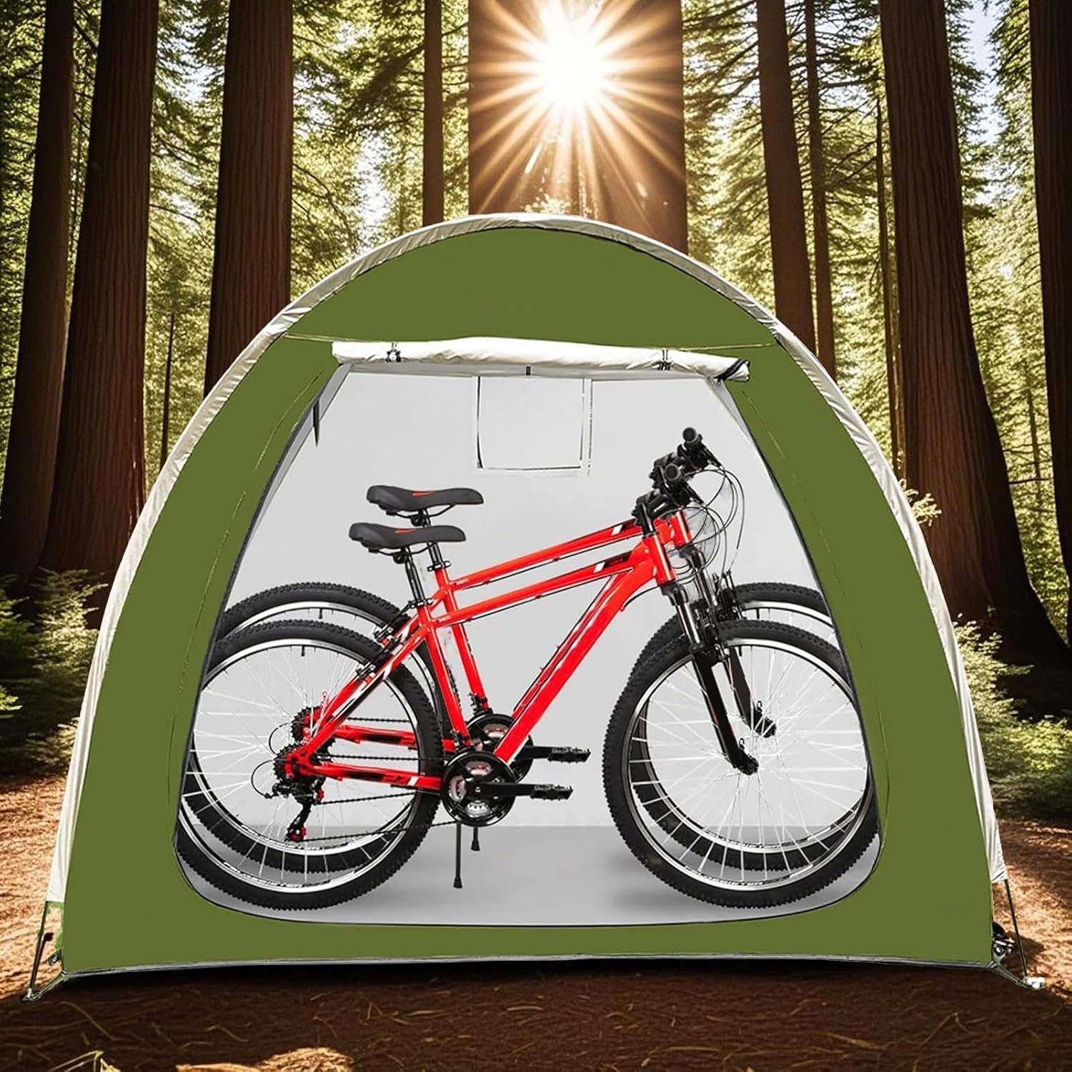 Abri De Vélo | Housse Portable Pour Moto | Tente De Rangement D'extérieur Résistante Aux Intempéries Avec Double Entrée Pour Jardin, Pelouse, Camping, Arrière-cour