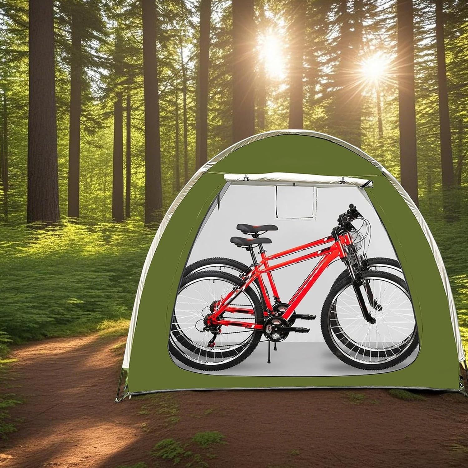 GENERIC Tente De Rangement Pour Vélo, Housse De Moto Portable – Tente De Rangement D'extérieur Résistante Aux Intempéries Avec Double Entrée Pour Jardin, Pelouse, Camping, Arrière-cour