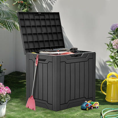  YITAHOME Boîte De Rangement D'extérieur En Résine De 100 Litres, Résistante à L'eau, Boîte De Rangement D'extérieur Pour Oreillers, Matériel De Jardin, Verrouillable En Toute Sécurité, Noir