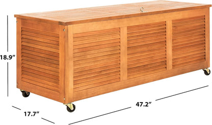  Safavieh Boîte De Rangement En Bois Pour L'extérieur - Neutre - 71 X 45 X 95 Cm