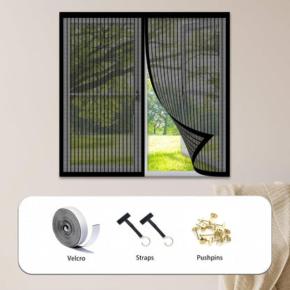  Diy Adjustable Magnetic Mosquito Net 93 X 73 Cm Adjustable Automatic Closing No Drilling For Windows Doors, White