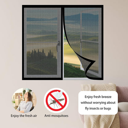  Magnetic Door Or Window Mosquito Net 118 X 130 Cm Breathable Balcony Mosquito Net Ultra Thin Mesh For Windows Doors, White