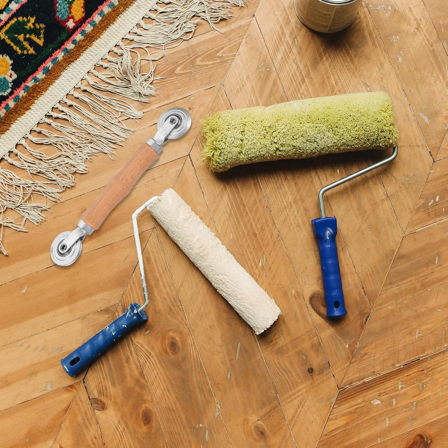  Ciieeo Outil De Réparation D'écran De Fenêtre Léger Avec Rouleau En Fonte Et Poignée En Bois Compact Pour Installation Et Maintenance