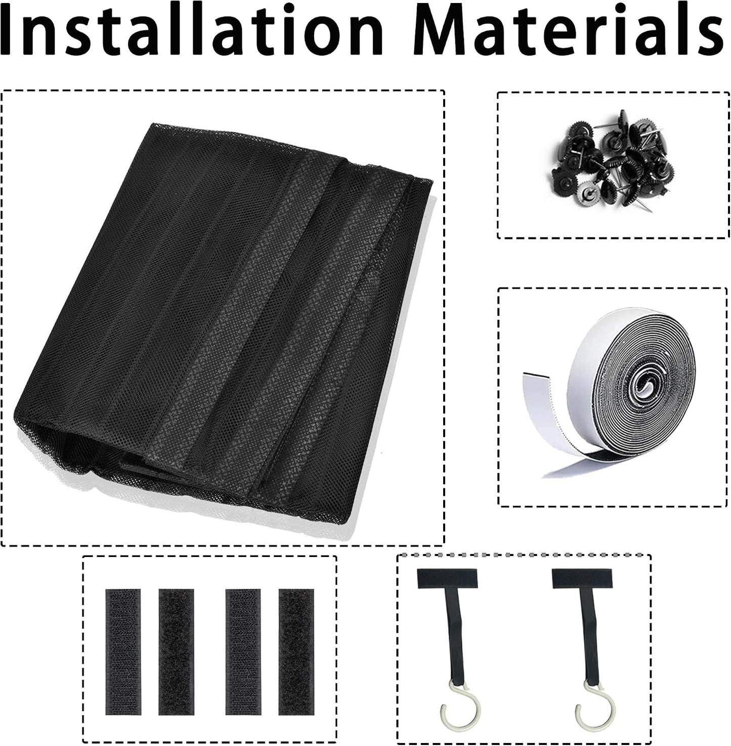  Magnetic Mosquito Net For Windows, 137 X 128 Cm, Adjustable Easy To Install Automatic Closing For Bay Window, Black
