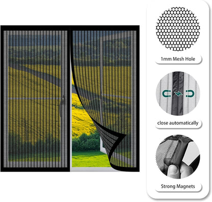  Magnetic Mosquito Net For Doors And Windows, 117 X 121 Cm, Magnetic Mosquito Net For Windows And Patio, White