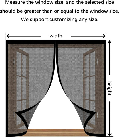  Window Mosquito Net 149 X 107 Cm Anti-Mosquito Self Adhesive Breathable Curtain Mesh Ultra Thin Mesh For Window Patio Doors, Black