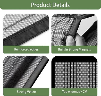  Magnetic Mosquito Net 132 X 103 Cm Automatic Roll-Up Without Drilling For All Types Of Windows, White