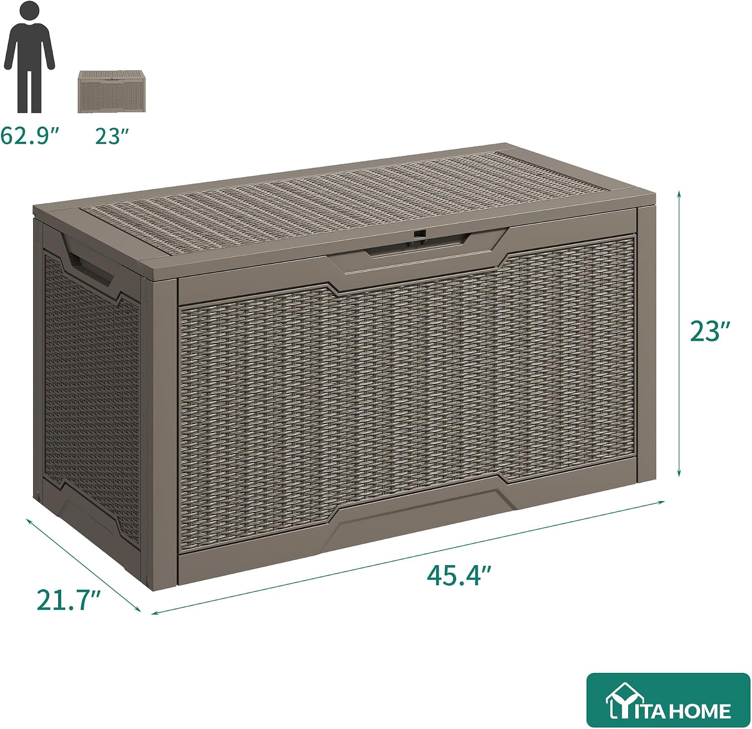  YITAHOME Boîte De Pont, Marron Clair, 47.6" L X 21.2" W X 24.8" H