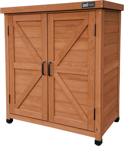  Axi Felix Armoire De Jardin En Bois Beige - 80 X 45 X 93 Cm | Armoire Exterieur, Armoire À Outils Pour Le Jardin Avec Étagère/Meuble Exterieur Rangement Pour Le Jardin