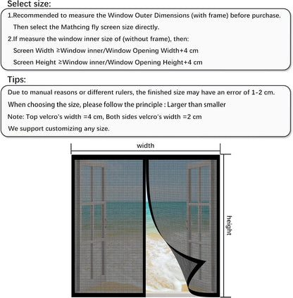  Mosquito Net Window Without Drilling 153 X 123 Cm Magnetic Window Curtain With Automatic Stop For Bay Window Sliding Window, Black