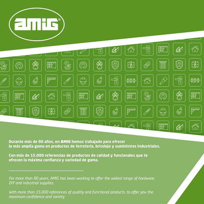  Amig - Goupille De Verrouillage Pour Fenêtres Courroies En Bois Ou Aluminium Mod.40 | Convient Pour Sécuriser Les Stores | Fermeture De Sécurité Zamak Chromée | Dimensions : Ø 30 X 152 Mm