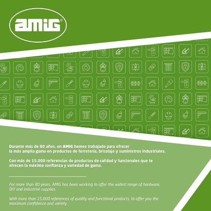  Amig - Goupille De Verrouillage Pour Fenêtres Courroies En Bois Ou Aluminium Mod.40 | Convient Pour Sécuriser Les Stores | Fermeture De Sécurité Zamak Finition Noire | Dimensions : Ø 30 X 152 Mm