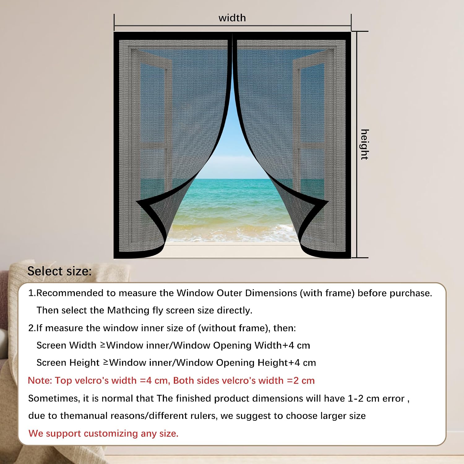 Magnetic Mosquito Net 240 X 140 Cm Magnetic Mosquito Net Without Tools Powerful Magnets For Bay Window Sliding Window, White