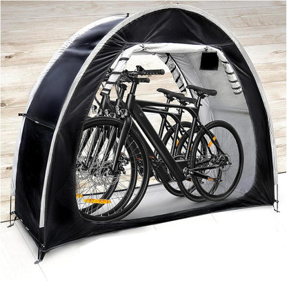 GENERIC Abri à Vélos De Qualité Supérieure - Lot De 2 Abris à Vélos Imperméables Pour Le Rangement Extérieur, Conception Modulable, Protection Durable Pour Vélos, Couleur Argentée, Résistant Aux Int