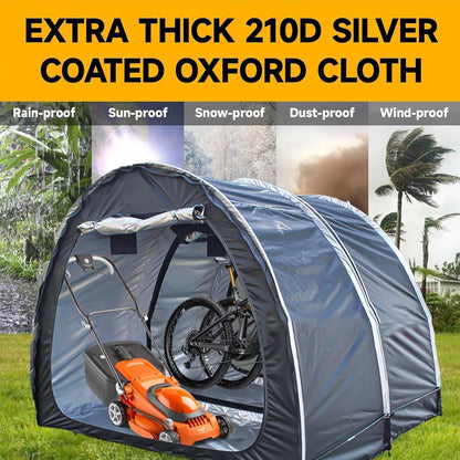 GENERIC Abri à Vélos De Qualité Supérieure - Lot De 2 Abris à Vélos Imperméables Pour Le Rangement Extérieur, Conception Modulable, Protection Durable Pour Vélos, Couleur Argentée, Résistant Aux Int