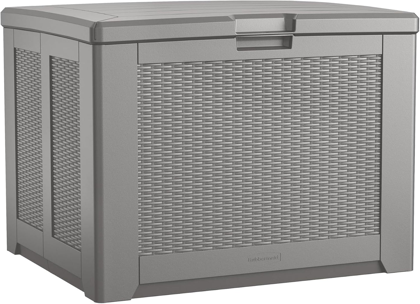  Rubbermaid Coffre De Terrasse D'extérieur Facile à Installer - Taille M - Résistant Aux Intempéries - Gris - Pour Pelouse, Jardin, Piscine, Rangement D'outils, Organisation De La Maison