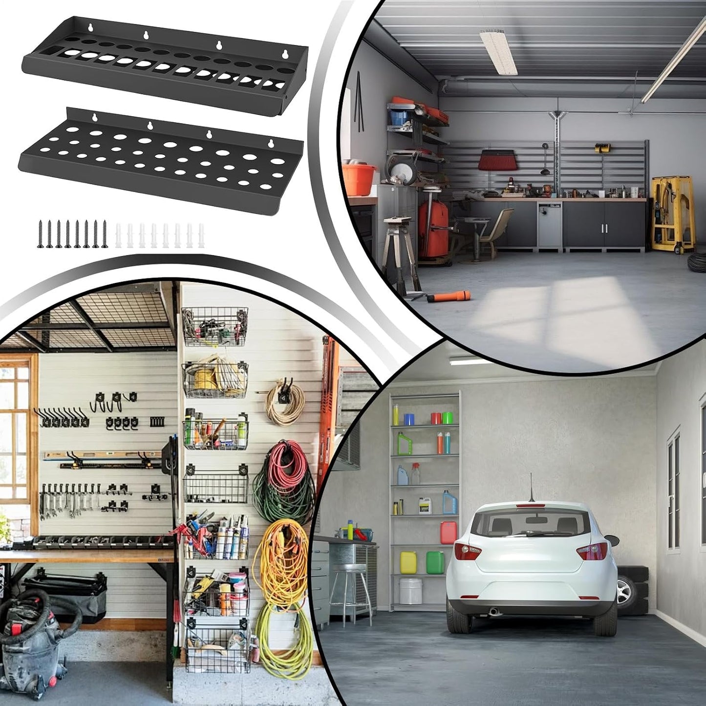  Screwdriver Storage Rack - 2 Piece Wall Mounted Organizer | Heavy Duty Tool Holder For Pliers, Multifunctional Storage Solution For Repair Workshops Garages E