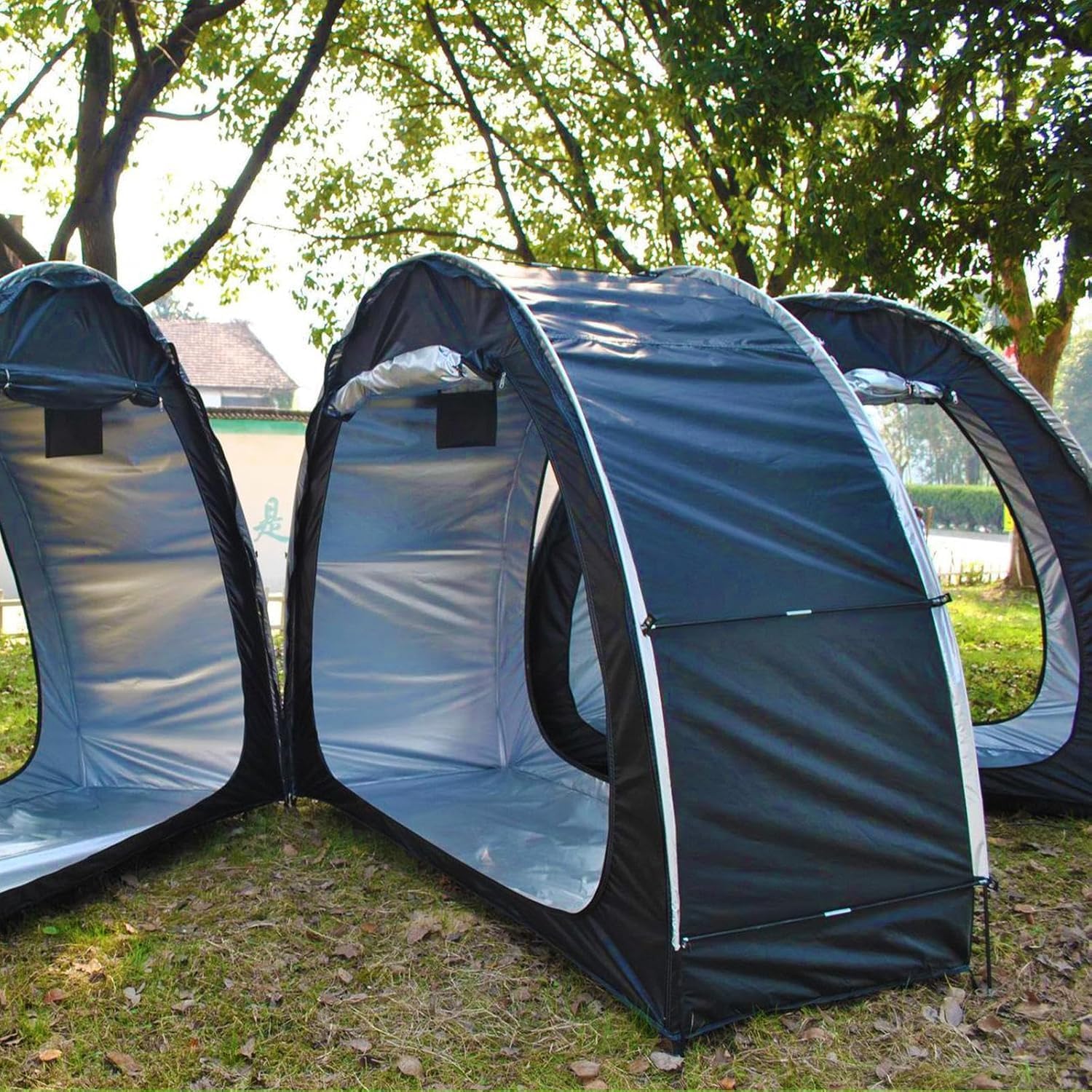 GENERIC Abri à Vélos De Qualité Supérieure - Lot De 2 Abris à Vélos Imperméables Pour Le Rangement Extérieur, Conception Modulable, Protection Durable Pour Vélos, Couleur Argentée, Résistant Aux Int