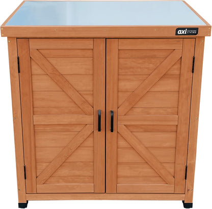  AXI Felix Armoire De Jardin En Bois Marron - 80 X 45 X 93 Cm | Armoire Exterieur, Armoire à Outils Pour Le Jardin Avec étagère/Meuble Exterieur Rangement Pour Le Jardin