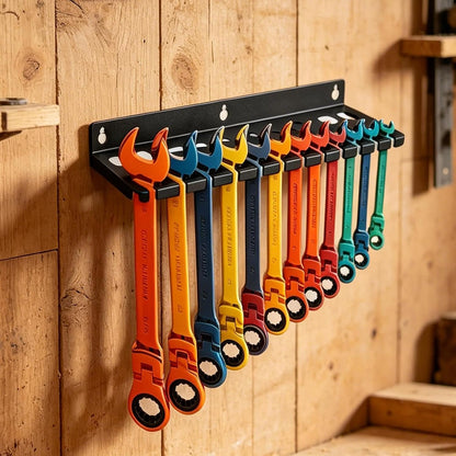  Organisateur De Clés À Douille | Robuste, Grande Capacité, Gain De Place | Organisateur Mural Pour Clés À Cliquet,pour Tournevis, Douilles, Clé Hex, Cliquet, Pinces, Cutter, Maison, Garage, Atelier
