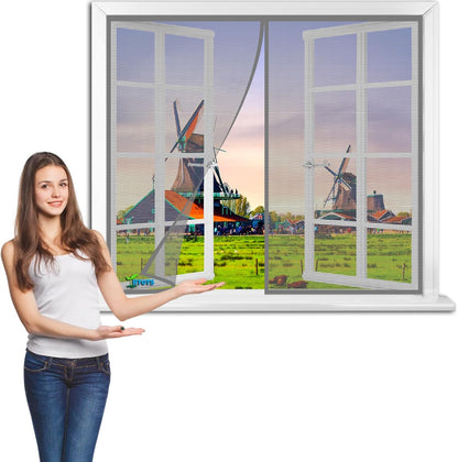  Magnetic Mosquito Net Window Screen Magnetic, 60 X 60 Cm Tool-Free Installation Custom Mosquito Net Door Magnetic Seal Top And Bottom【Grey】