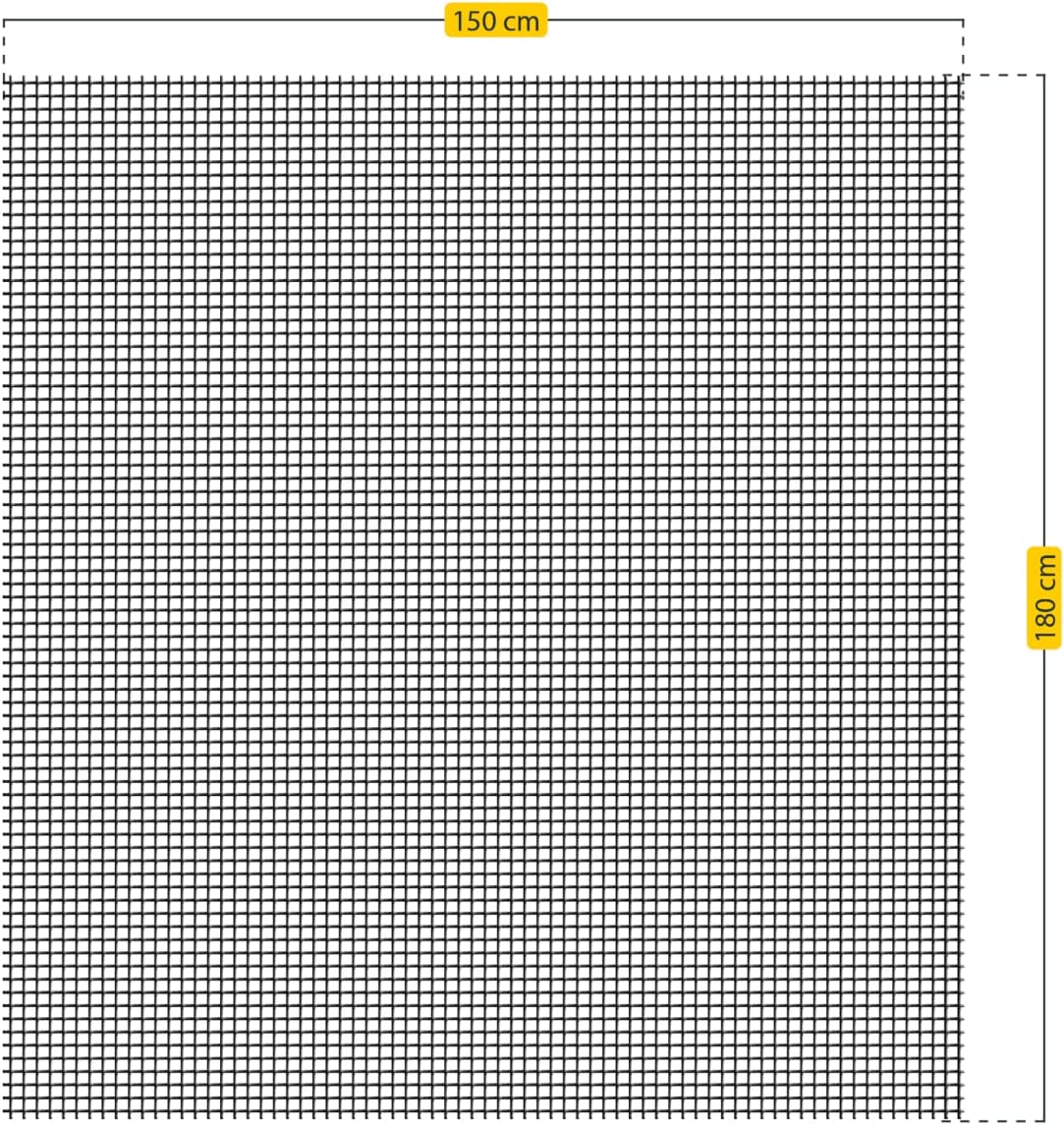  Schellenberg 20409 Mosquito Net For Windows, Can Be Cut To Size With Self-Sealing Tape, 150 X 180 Cm, Anthracite (Pack Of 2)