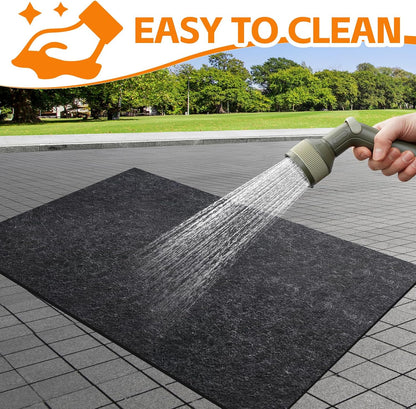  Tapis De Sol Pour Abri De Jardin En Feutre Noir, Imperméable, Résistant à La Poussière, Lavable, épais Et Doux, Antidérapant, Protège Le Sol Des Abris De L'usure, Du Liquide, De La Poussière, De