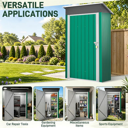  UISEBRT Abri De Jardin En Métal, 1,5 M³, 108 X 91 X 185 Cm, Résistant Aux Intempéries, Avec Toit Incliné Et Ouvertures D'aération, Abri De Jardin Verrouillable Pour Outils De Jardin, Outils Et