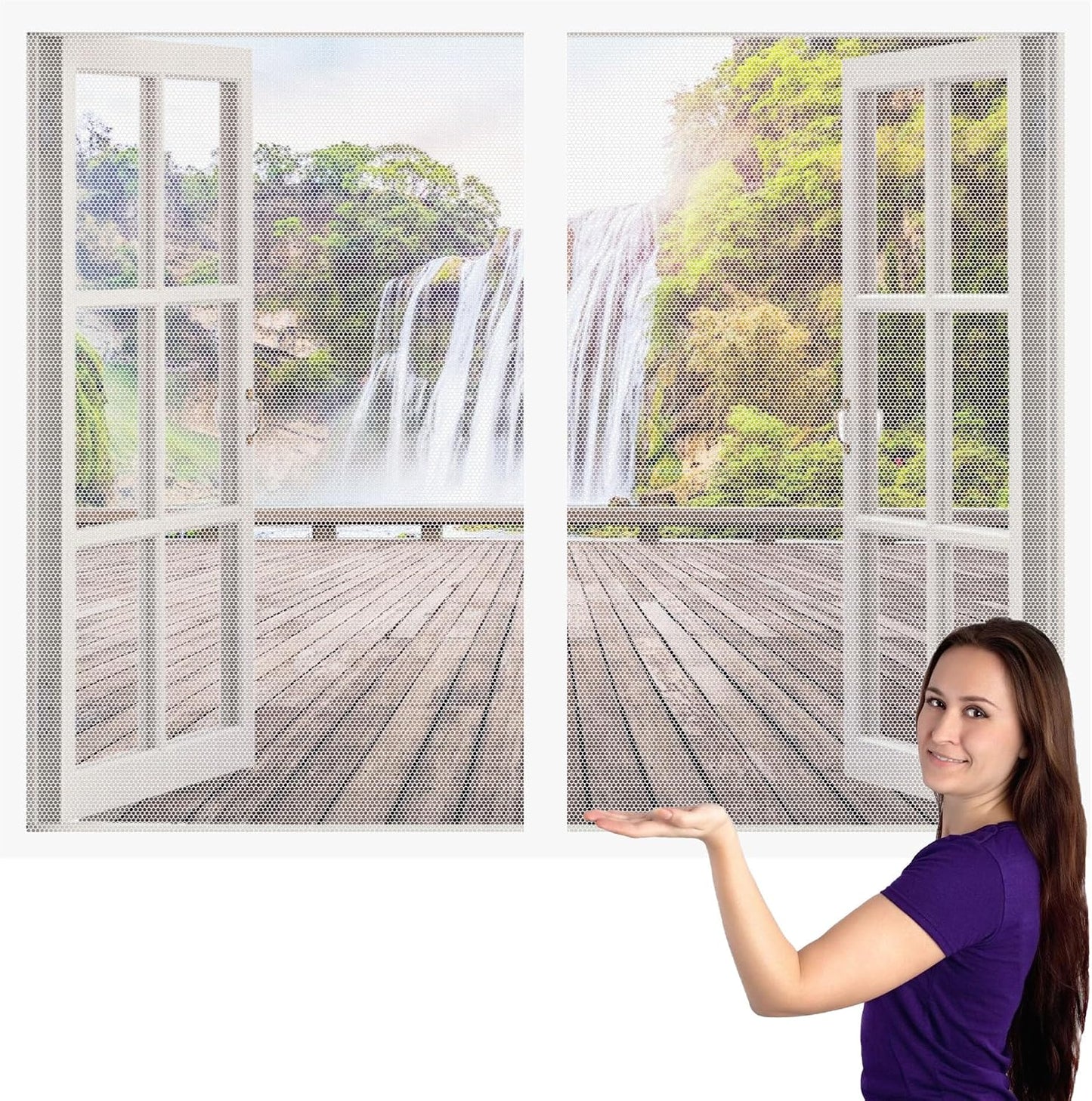  No Drilling Window Mosquito Net 118 X 147 Cm Self Adhesive Mesh No Drilling Easy To Install For Home Windows, White