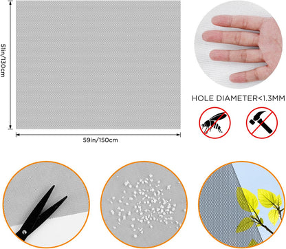  AiQInu Set Of 4 Universal Anti-Mosquito Window Insect Screen With Adhesive Tape - Fine Mesh - No Drilling Required