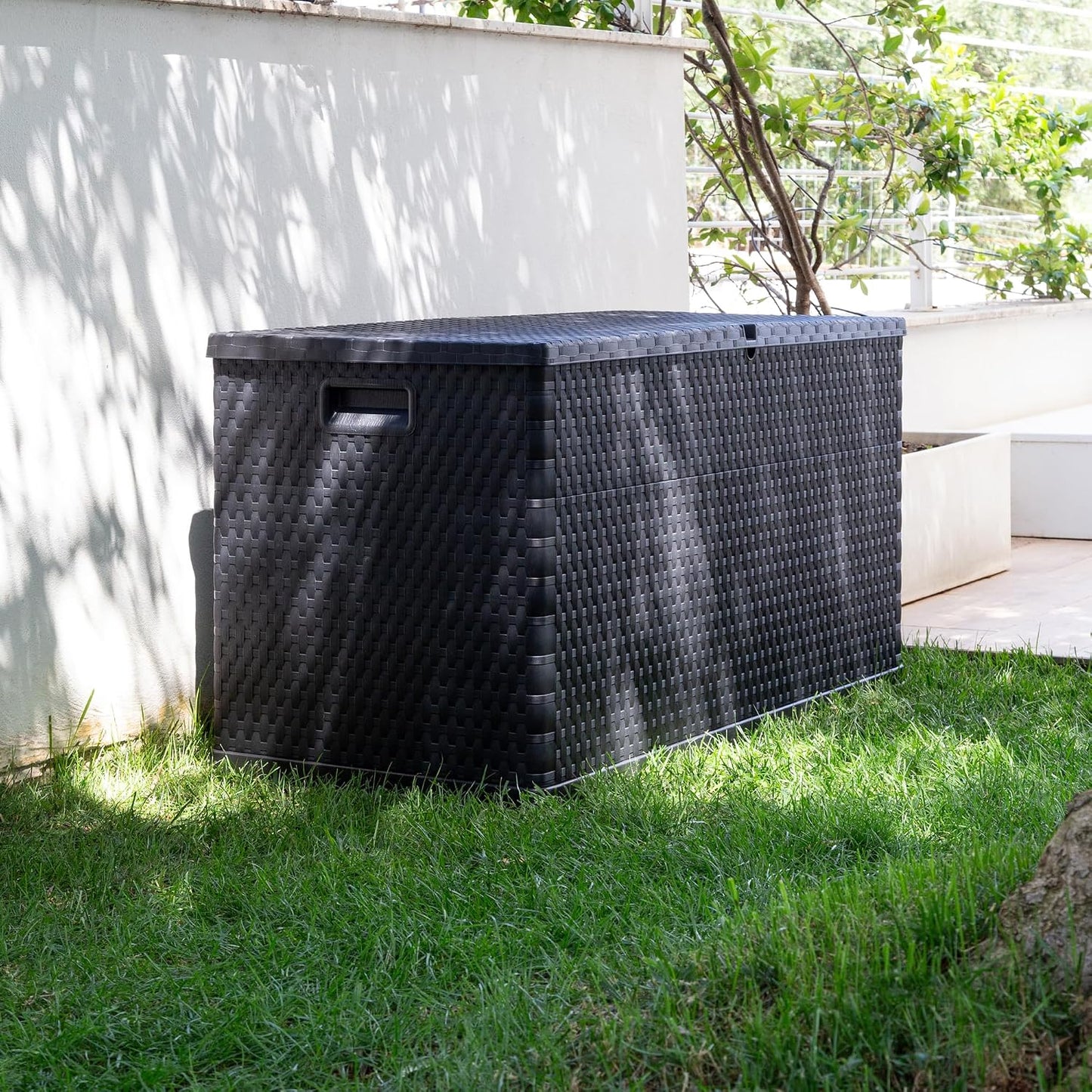  Toomax Coffre à Coussins - Malle De Rangement 420 L, Rattan Polypropylène Anthracite - ART162A