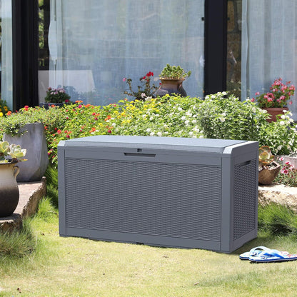  YITAHOME Grand Boîte De Rangement Extérieure En Résine De 380L Avec Pour Meubles De Patio, D'extérieur, Outils De Jardin Et Fournitures De Piscine - Étanche, Verrouillable