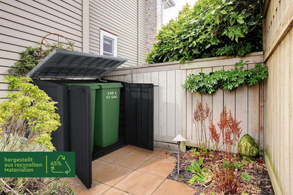  KETER Coffre De Rangement Extérieur En Résine 1200 Litres Noir Et Gris Range Poubelles Ou Vélo