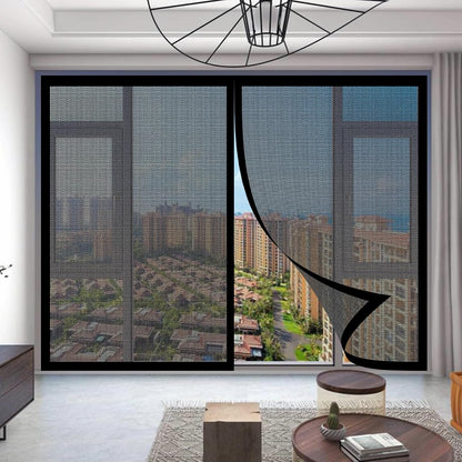 Window Mosquito Net 168 X 140 Cm Adjustable Powerful Magnets For Doors Windows Balcony Living Room Black