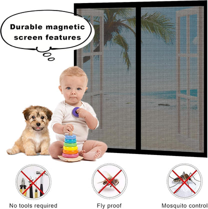  Magnetic Mosquito Net Door Window 85 X 111 Cm Without Punch For Magnetic Mosquito Net Without Drilling Easy To Install For Doors And Windows, White