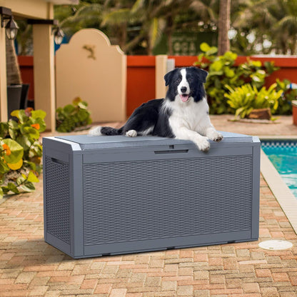  YITAHOME Grand Boîte De Rangement Extérieure En Résine De 380L Avec Pour Meubles De Patio, D'extérieur, Outils De Jardin Et Fournitures De Piscine - Étanche, Verrouillable