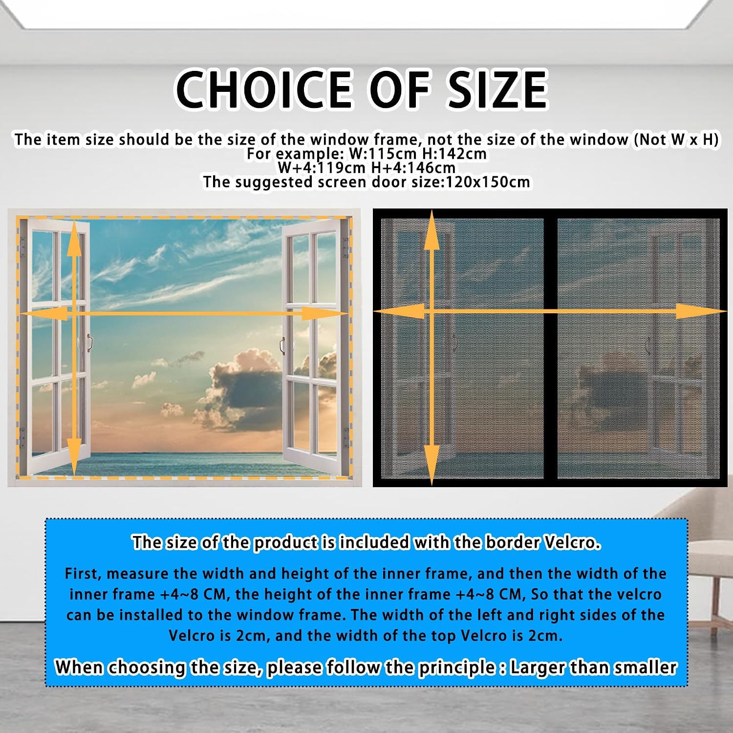  Magnetic Mosquito Net For Windows, 137 X 128 Cm, Adjustable Easy To Install Automatic Closing For Bay Window, Black