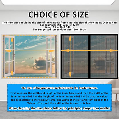  Magnetic Mosquito Net For Windows, 137 X 128 Cm, Adjustable Easy To Install Automatic Closing For Bay Window, Black